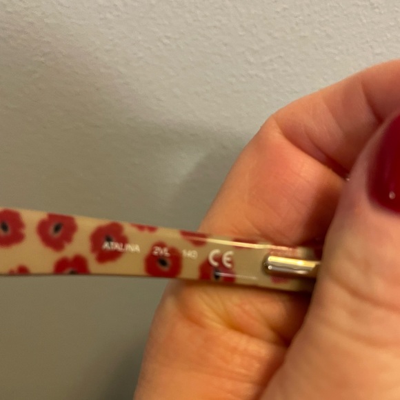 kate spade Cream Floral Print Eyeglass Temples with Red Accents - Picture 6 of 6